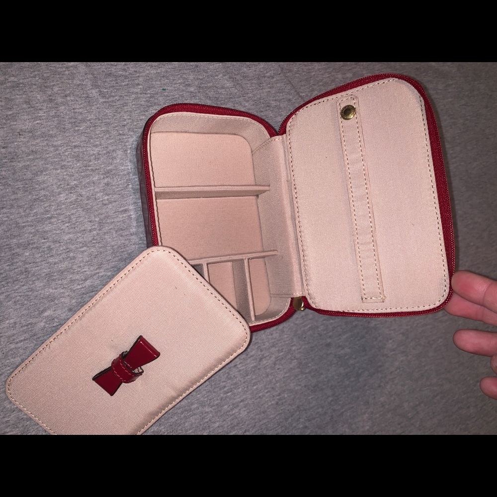 Coach red leather jewelry box